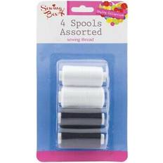 Yarn & Needlework Supplies 151 Sewing Thread Black and White 4pk