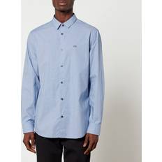 Armani Exchange White Shirts Armani Exchange Jacquard-Cotton Shirt Blue