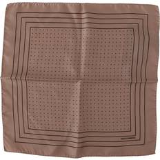 Dolce & Gabbana Accessories Dolce & Gabbana Brown Silk Square Handkerchief