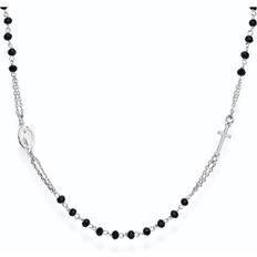 Unisex Halsketten Amen Amen Kette Rosaries crystal CROBN3 schwarz