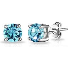 Jones March aquamarine birthstone earrings created with zircondiaÂ crystals