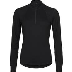 Ridsport T-shirts Catago Madeleine Långärmad Merino T-Shirt Half-Zip Svart