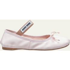 Miu Miu Low Shoes Miu Miu Satin Ballet Flats Pink IT