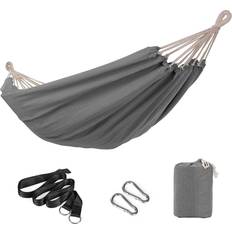 Hamacas Songmics Hamaca Doble con Bolsa de Transporte, Gris
