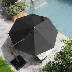 10 10 Patio Cantilever Umbrella, Heavy-Duty Frame Single Round Offset Umbrella