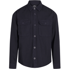 Mads Nørgaard Overhemden Mads Nørgaard Dyed Canvas Skyler Shirt - Black/Zwart