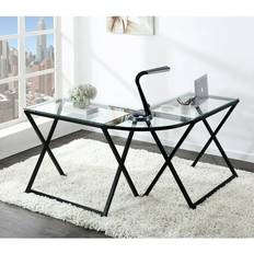 Bed Bath & Beyond Ledel L-shape Tempered Glass Computer Desk Gaming Corner Desk - Black