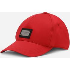 Rosso - Uomo Cinture Dolce & Gabbana Cotton Baseball Cap with Logo Tag