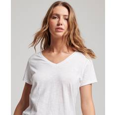 Superdry Vrouw T-shirts Superdry Geborduurd T-shirt Met V-hals - Blanc