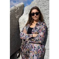 Uld Skjorter Liberté My-Ls-Shirt Black Paisley sort