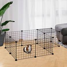 Pawhut Mascotas Pawhut Modular Pet Playpen Metal Wire, 106Lx73Wx36Hcm-Black