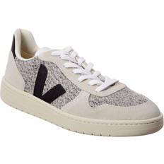 Veja Black Shoes Veja V-10 Flannel Leather Sneaker Snow/Black Beige Sneaker Grösse: