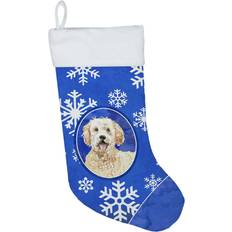 Gold Stockings Caroline's Treasures Goldendoodle Winter Snowflakes Christmas-Stockings Multicolor Stocking