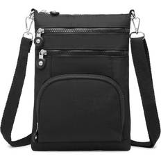 Miss Lulu Black EB 2228 Casual Multi Pocket Cross Body Bag