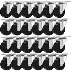 DIY Accessories 24 Pack 2" Swivel Caster Wheels Hard Rubber Base with Top Plate & Bearing