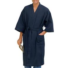 Polyester Robes Harbor Bay Big & Tall Harbor Bay Waffle-Knit Kimono Robe Navy navy 3XTL/4XTL