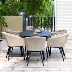 Beige Juegos de Comedor Maze Rattan Ambition 6 Seat Oval Dining Set - Taupe Juego de Comedor