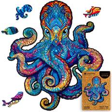 Unidragon UNIDRAGON Original Wooden Jigsaw Puzzles Magnetic Octopus, 700 pcs, Royal Size, 54"x62" Beautiful Gift Package, Unique Shape Best Gift for Adults and Kids