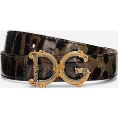 Leopard Tilbehør Dolce & Gabbana Leopard Print Læderbælte Brun