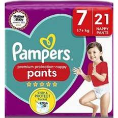 Pampers Premium Protection Nappy Pants Size 7, 21 Nappies, 17kg Essential Pack