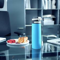 Leifheit Tasses Leifheit Bouteille Thermos Flip 600 ml Bleu Marine Mug de voyage