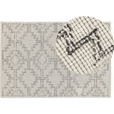 Tufted Carpets Beliani Wool Area Rug Black, Beige cm