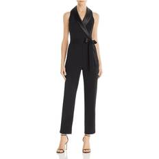 Adrianna Papell Crepe Tuxedo Jumpsuit - Black