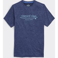 Blue - Golf T-shirts Vineyard Vines mens Short-sleeve Surf Harbor Tee T Shirt, Navy Heather