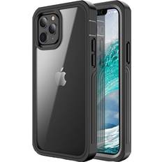 MAULUND iPhone 12 12 Pro Heavy Duty Case Håndværker Cover Gennemsigtig Sort