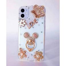 Apple iPhone 12 Pro Max Bumpers Max-ABC Compatible with 12 Pro Max Case 3D Glitter Cartoon Mickey Mouse Bling Case Shiny Rhinestone Diamond Bumper Clear Protective Cover Designed for 12 Pro Max