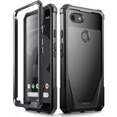 Bumpers Poetic Guardian [Scratch Resistant Back] Full-Body Rugged Clear Hybrid Bumper Case with Built-in-Screen Protector for Google Pixel 3 Black