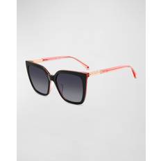 Marlowe Solbriller - Black/Transparent Pink