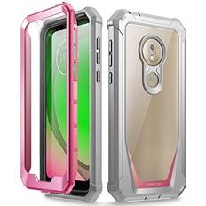 Bumpers Poetic Full-Body Hybrid Shockproof Bumper Cover Built-in-Screen Protector Guardian Series Case for Motorola Moto G7 Play USA Version ONLY 2019 Release Pink/Clear