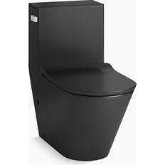 Kohler K-22378 Brazn One Piece Compact Elongated Dual Flush Toilet Honed Black Fixture Toilet One-Piece Elongated Honed Black