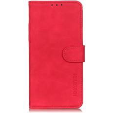 Huawei P Smart 2021 KHAZNEH Retro Læder Cover m. Pung Rød