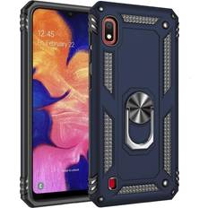 MAULUND Samsung Galaxy A10 Solidt Plastik Cover m. Fingerholder Stand Blå