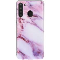 MAULUND Samsung Galaxy A21 Fleksibel Plastik Cover m. Marble Print Lilla Marmor