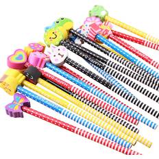 Graphite Pencils Cute Pencils for Kids, Fun Pencil with Erasers Toppers, Woodcased #2 Pencils for School Classroom12 Pack