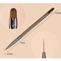 Nail Art Brushes & Dotting Tools Shein 1pc Japanese Style Brown Series Nail Art Brush Line Pen With Dual