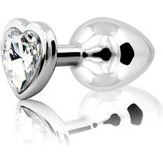 Sustainable Pleasure Loving Heart Butt Plug Silver/Clear Medium
