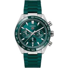 Tag Heuer Carrera Chronograph 44 mm Watch Green Green Rubber Band