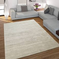 Viscose Tapis Paco Home Tapis Fait Main Haute Qualité 100 % Viscose Imitation Velours 80x150 cm Beige