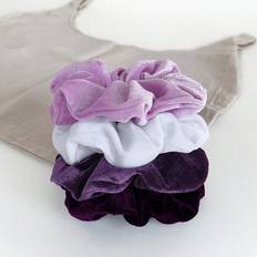 Purple Hair Ties Shein 4pcs Dark Khaki Velvet Hair Scrunchies