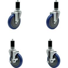 DIY Accessories Service Caster 5Inch x 1.25Inch Wheel 5 in, Type Swivel, Package qty. 4, Model REG-EX20S514-PPUB-BLUE-112-2-TLB-2