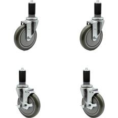 DIY Accessories Service Caster 5Inch x 1.25Inch Wheel 5 in, Type Swivel, Package qty. 4, Model REG-SCC-EX20S514-PPUB-112-2-TLB-2