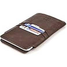 Dockem Dockem Provincial Wallet Sleeve for iPhone 14 Pro Max 13 Pro Max 12 Pro Max 11 Pro Max XS Max 8 Plus 7 Plus 6/6S Plus: Slim Professional Pouch with 2 Pockets [Brown]