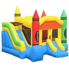 Inflatable HQ Commercial Grade Crayon Castle Bounce House 100% PVC with Blower and Slide