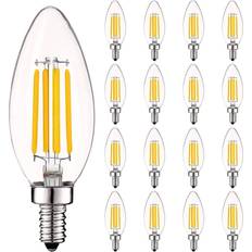 Light Bulbs Luxrite 60-Watt Equivalent B10 Dimmable Vintage Edison Candle LED Light Bulb 2700K Warm White 16-Pack