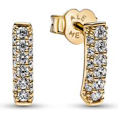 Pandora Boucles d'oreilles Pandora Timeless Single Row Bar Stud Earrings - Gold/Transparent