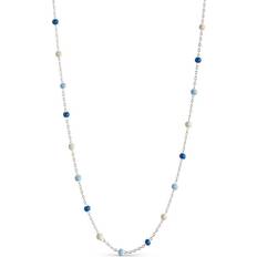 Blå Halskæder ENAMEL Copenhagen Lola Necklace - Silver/Blue/Beige